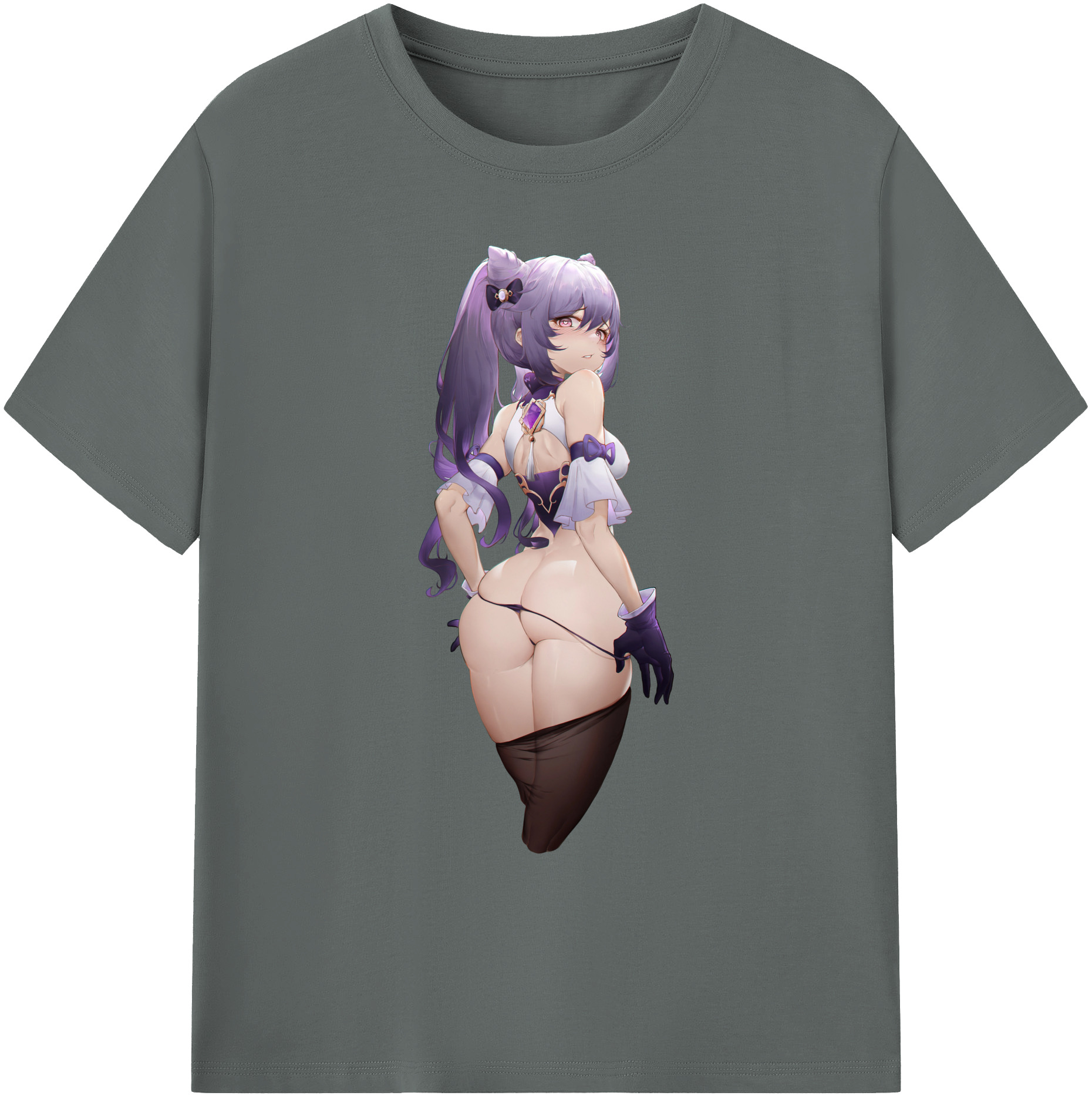 げんし神 刻晴 こくせい genshin Kokusei 綿100％ メンズ半袖Tシャツ｜肌触りやわらか＆通気性
